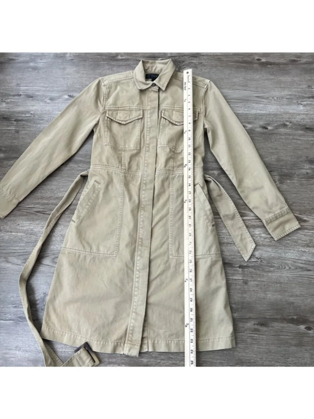 J Crew Khaki Utility Shirt Dress‎ Womens 00 Belted Stretch NWT